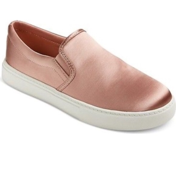 Mossimo | Charlotte Pink Satin Slip On Sneaker - Picture 1 of 7